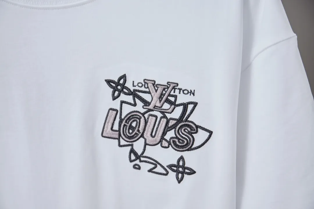 🅿️180 1V 25SS early spring new style short sleeves with embroidered letters, light luxury, a must-have item for daily commuting for men and women, correct version, welcome to compare, detailed features · 320g 100% pure cotton double yarn jersey fabric · Custom dyed in the same cylinder, special thickening 32 pieces, double-strand 1X1 thread · Imported Tajima machine embroidery with various techniques to embroider the letter logo · Double needle stitching across the seam process · Original main mark, washed tag, brand moisture-proof paper packaging Color: black/white/brown Size: S/M/L/XL